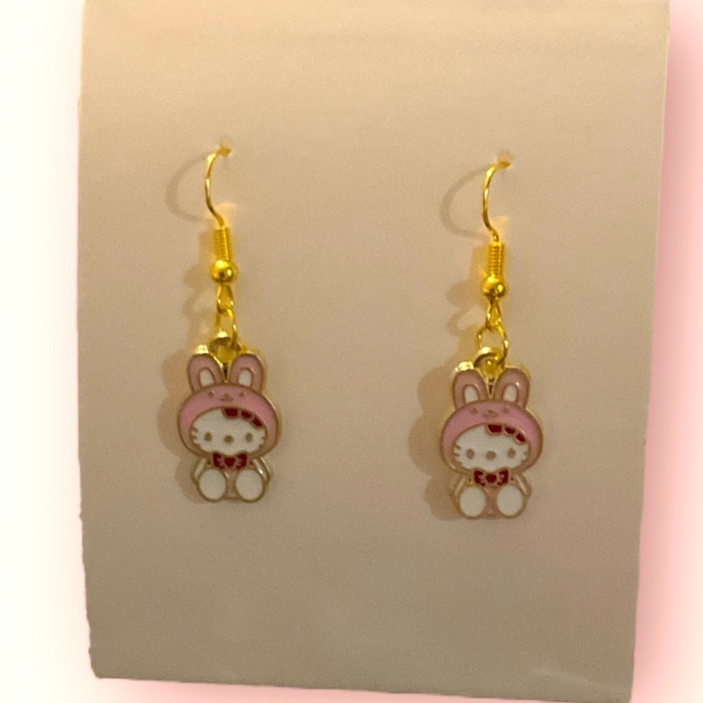 🌈2 for $15🌈Hello Kitty bunny ears earrings